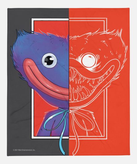 Poppy Playtime Good and Evil Huggy Wuggy Blanket