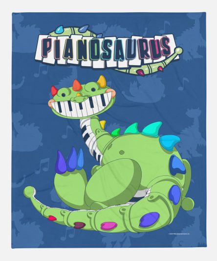 Poppy Playtime Pianosaurus Blue Throw Blanket